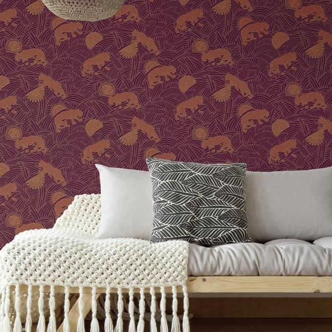 Обои Ronald Redding Tea Garden Tibetan Tigers AF6552 фото в интерьере